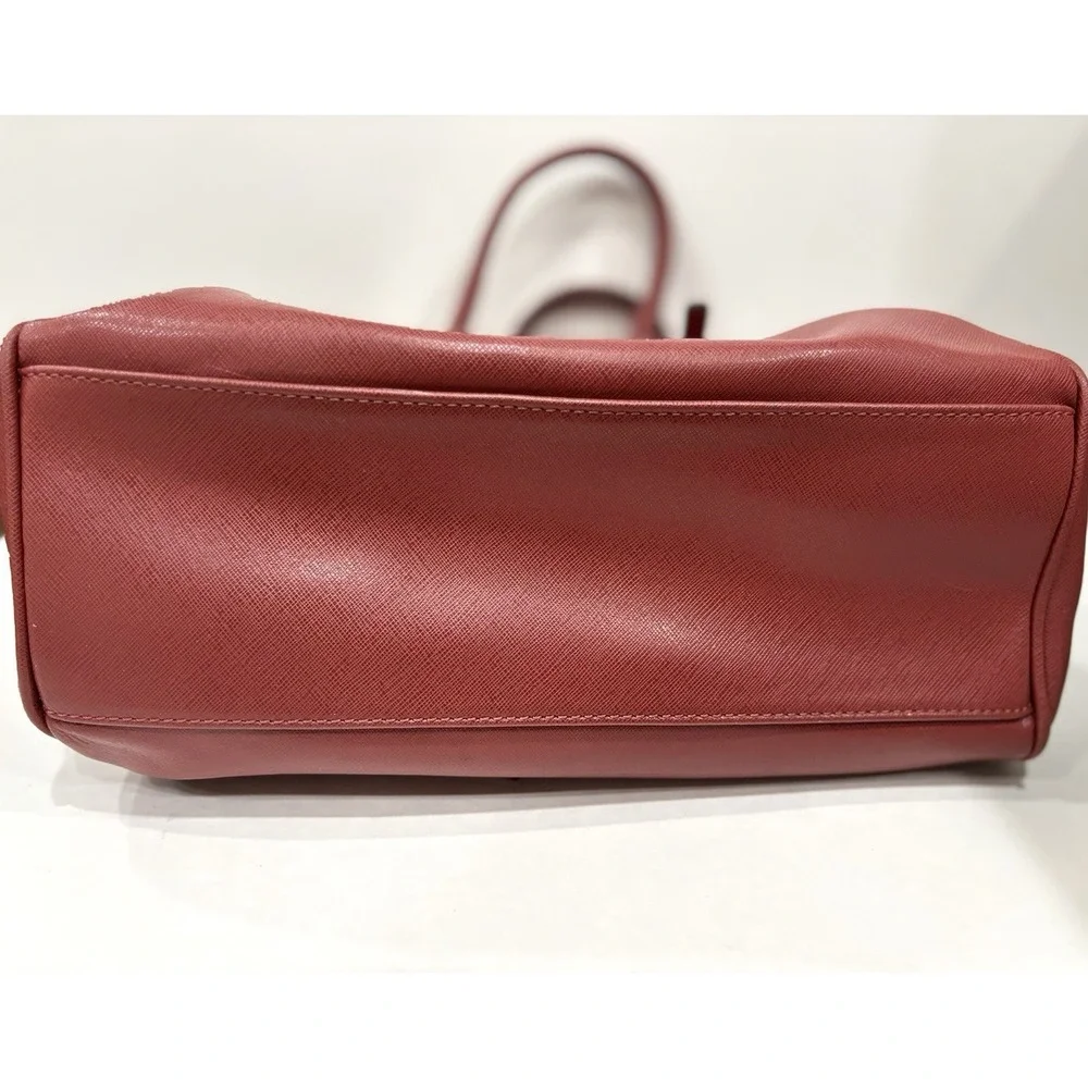 Coccinelle Red Saffiano Leather Satchel Tote Bag Gold Hardware Italy EUC